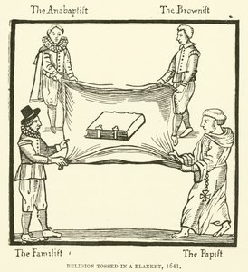 Religião jogou em um cobertor, 1641 de English School
